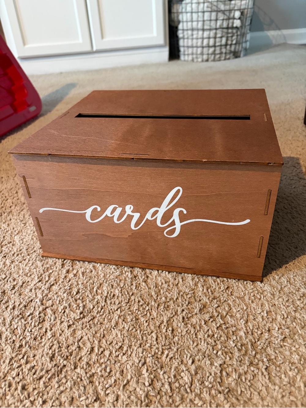 Rustic Wooden Wedding Card Box 11x10 Brown White Wedding Reception Decor